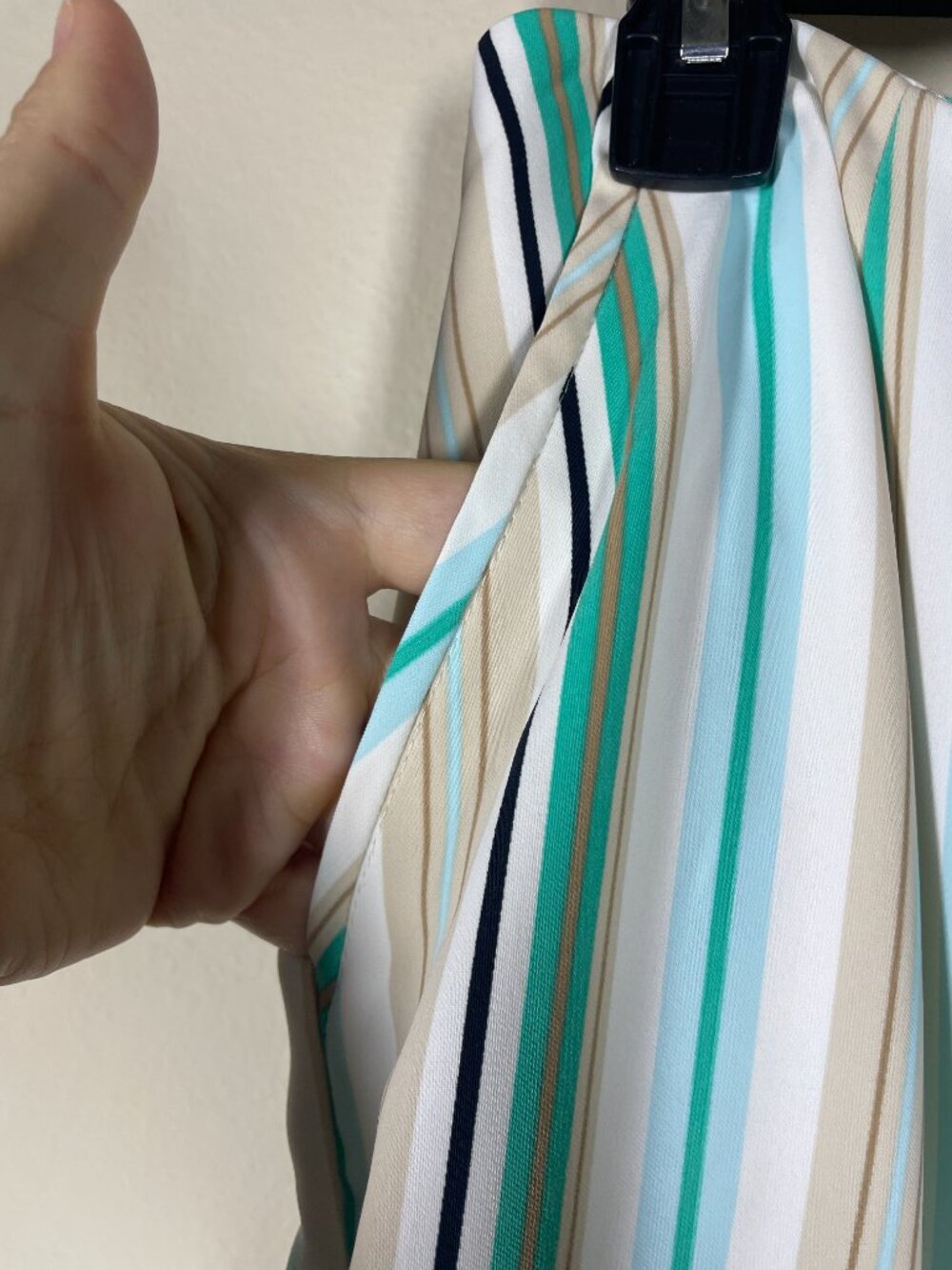 Chicos Black Label Striped Wide Leg Pants 2/12 Green Turquoise Resort Coastal! - Picture 3 of 6